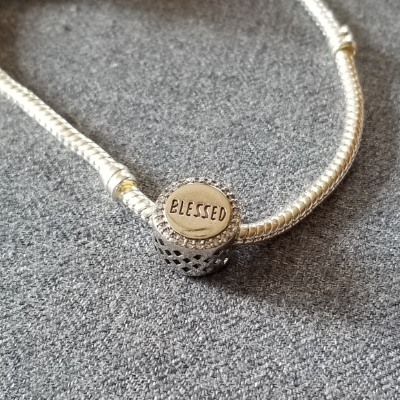 Sliver double sided blessed charm w/CZ - Picture 5 of 5